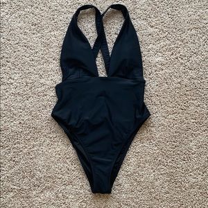 Black one piece swimsuit
